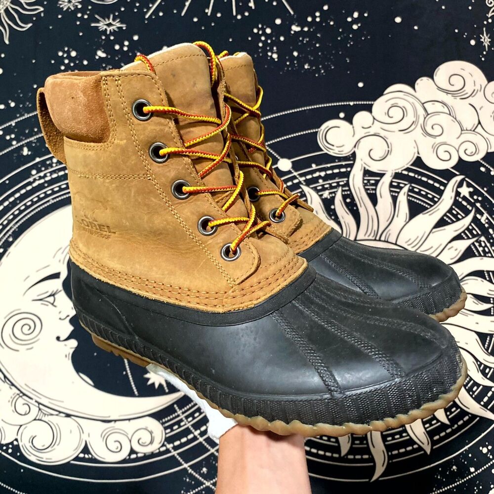Sorel Cheyanne II 1750241224 Snow Boot Mens 9 Brown Leather Duck Waterproof